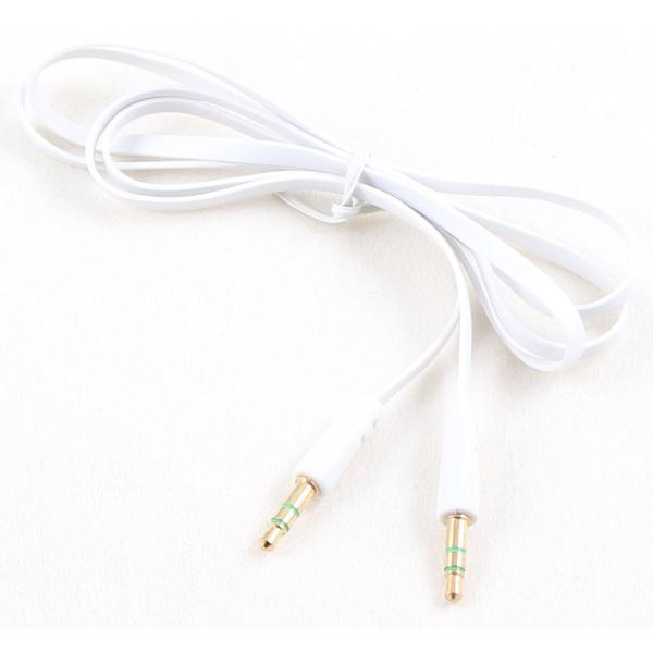 39" Flat White "Noodle" 3.5mm Stereo Cable